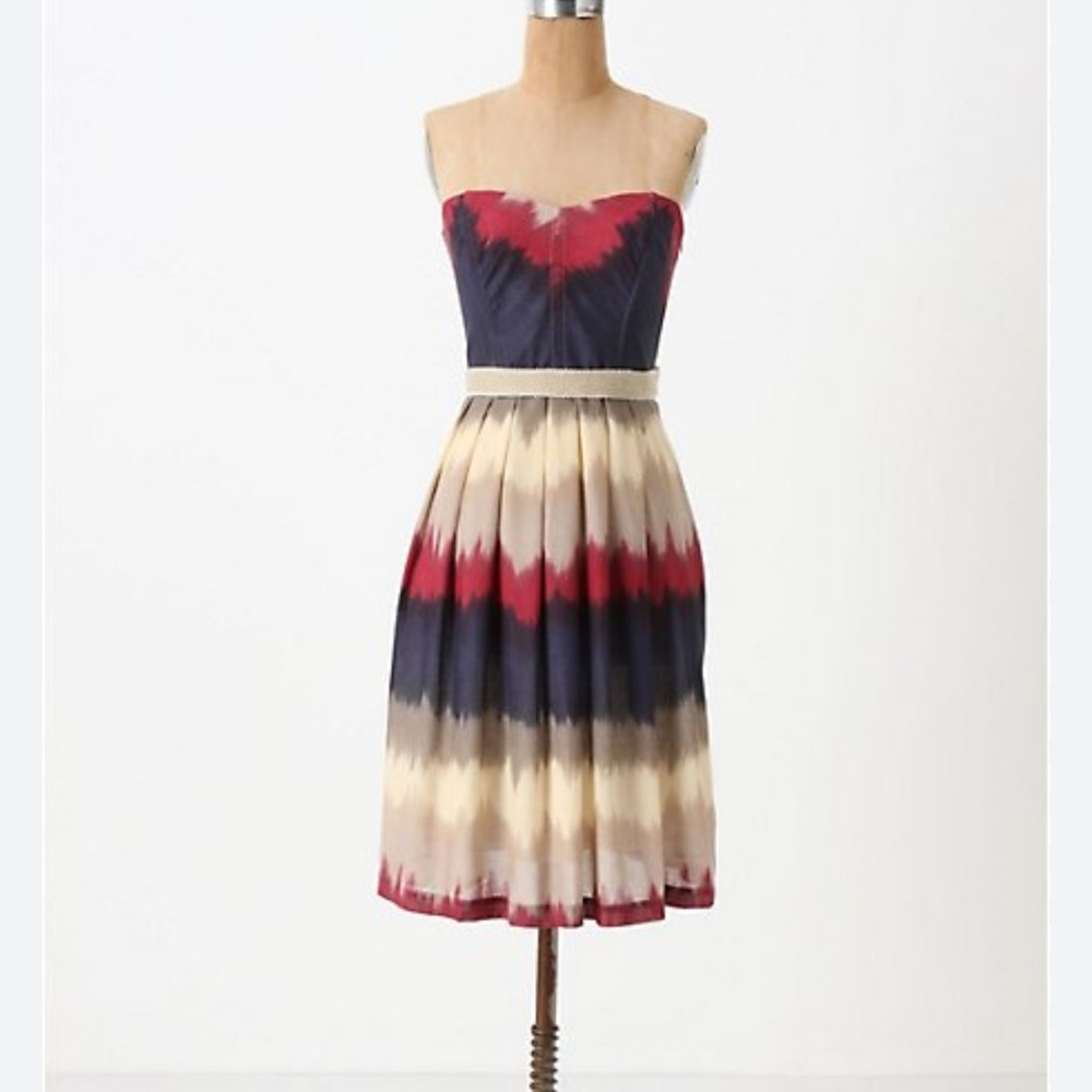 NWT Anthropologie Corey Lynn Calter color dipped  Strapless Dress size 6